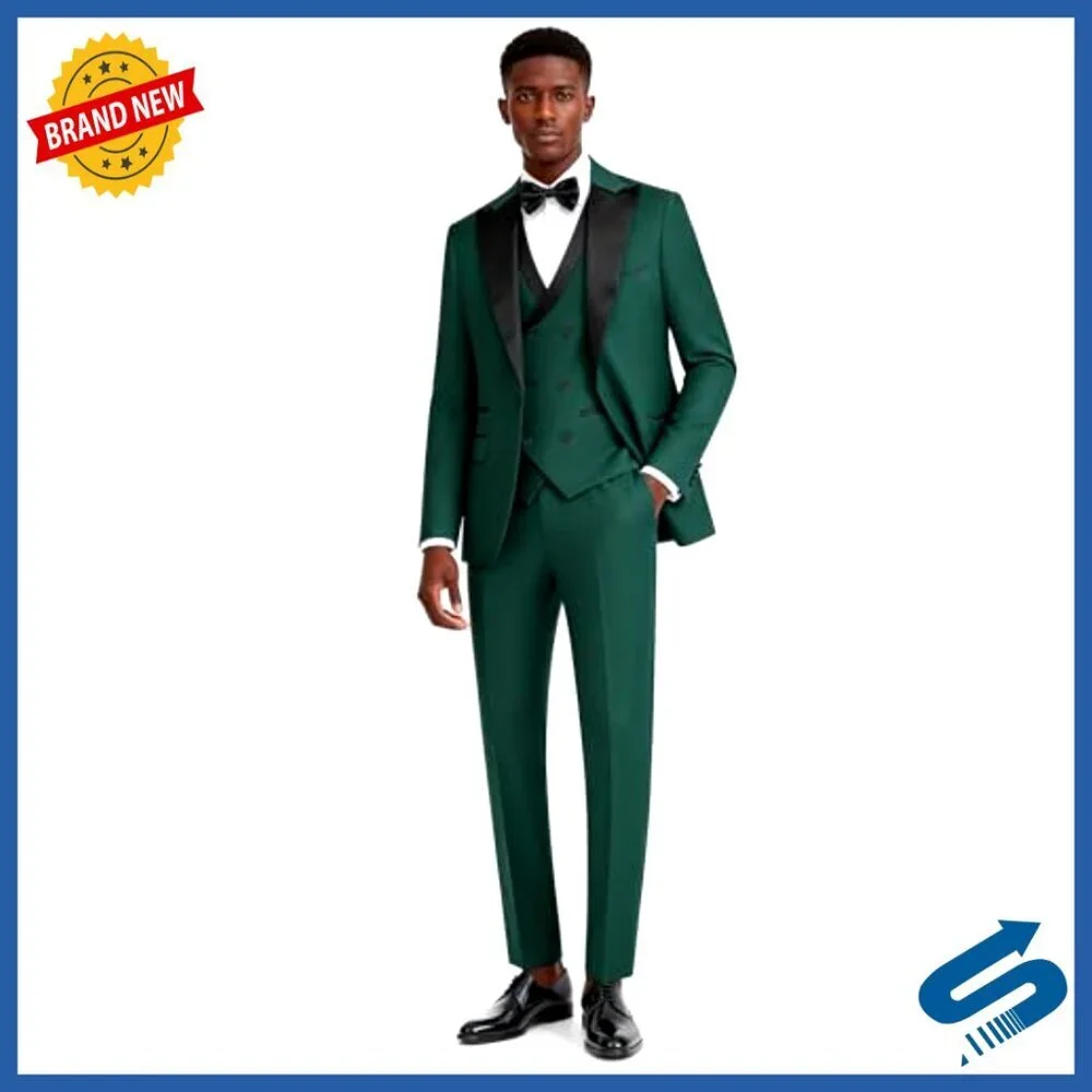 Slim Fit 3-Piece Tuxedo Suit Set for Prom Business Formal Wear